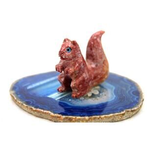 Made in Peru Carved Dolomite Squirrel Fetish Figurine